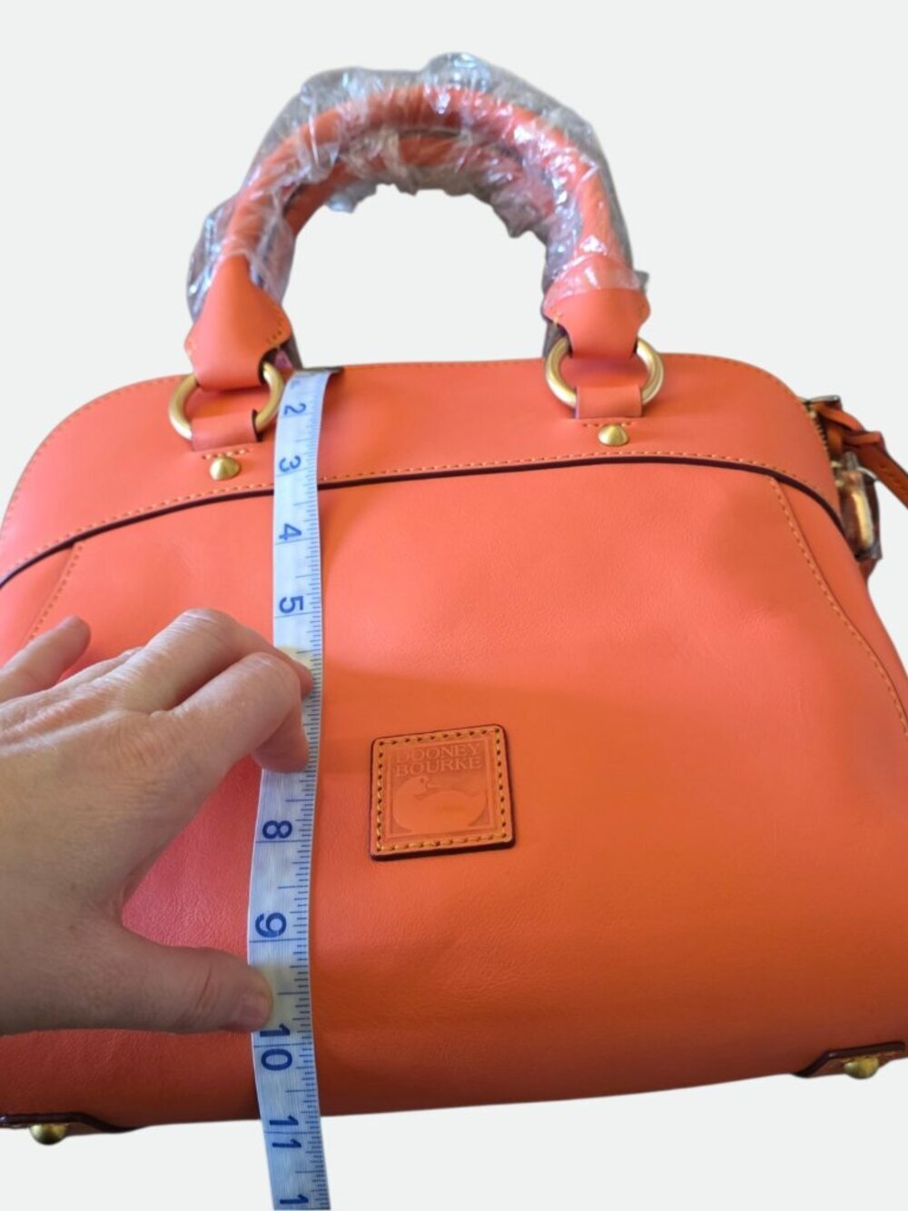 Dooney & Bourke Florentine Cameron Leather Satchel Crossbody Salmon Coral NWT - Picture 15 of 16